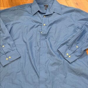 Arrow Classic Blue Dress Shirt with Gold Buttons